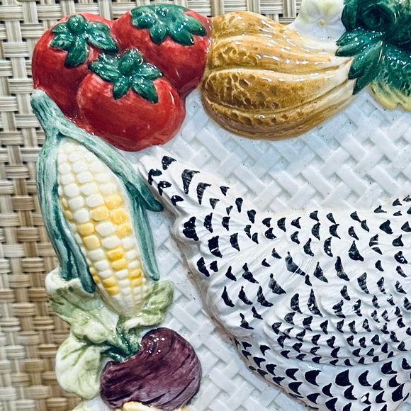 🌟HP🌟VTG 1990s Fitz & Floyd Rooster & Hen 8'' Hanging Farmhouse Wall Plates (2) - Picture 10 of 14